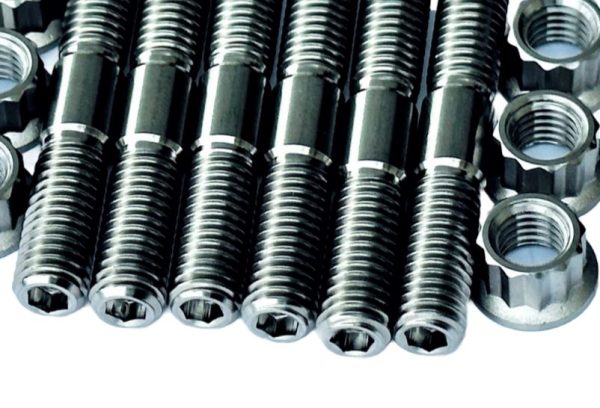 YZ125 YZ250 TITANIUM Cylinder Head Studs Ti Stud Bolt 12 Point Nut Kit Set Online Hot Sale