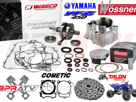 YFZ450 YFZ 450 Stock Bore Cylinder WOSSNER Piston WISECO Crank Motor Rebuild Kit For Sale