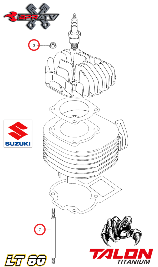 LT80 LT 80 TITANIUM Cylinder Head Studs LT-80 Quadsport Suzuki 01421-0695A Stud Sale