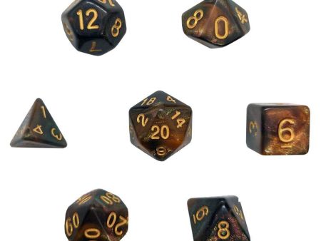 Skullsplitter: RPG Metal Dice Set - Forge s Cinders (Orange and Black) Online Sale